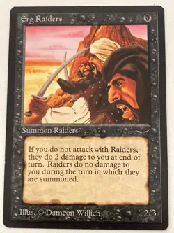 Magic the Gathering MTG Arabian Nights Erg Raiders Dark LP (Beta Bob) - Image 1