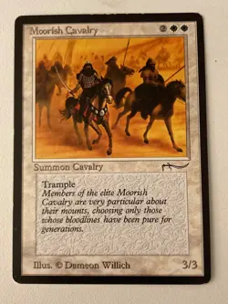 Magic the Gathering MTG Arabian Nights Moorish Cavalry Dark MP (Beta Bob) - Image 1