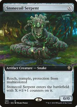 Stonecoil Serpent (Extended Art) - Throne of Eldraine (ELD) (FOIL) NM - Image 1