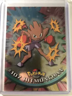 Topps Pokemon - Hitmonchan #107 - Topps Series 2 - Silver Foil - Blue Logo - Image 1