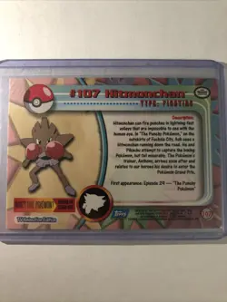 Topps Pokemon - Hitmonchan #107 - Topps Series 2 - Silver Foil - Blue Logo - Image 2