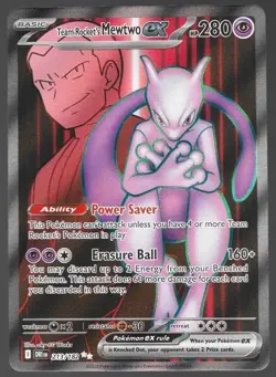 Pokemon Team Rocket's Mewtwo ex 213/182 Destined Rivals Ultra Rare Holo - Image 1