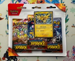 Pokemon TCG Surging Sparks 3 Pack Blister Zapdos - Image 1