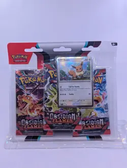 Pokemon TCG: Obsidian Flames 3 Pack Blister - Eevee 820650853784 - Image 1