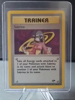 Pokemon Card Sabrina 20/132 Gym Challenge Unlimited Holo Rare MP. - Image 1