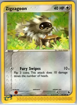 Zigzagoon 79/109 Non Holo Ruby and Sapphire - Pokemon Card - NM - Image 1