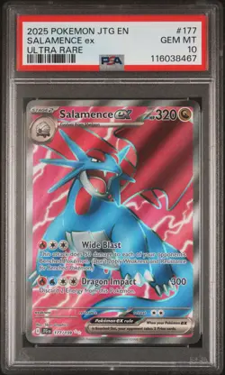 2025 Pokemon Jtg En-Journey Together #177 Salamence Ex Ultra Rare PSA 10 - Image 1