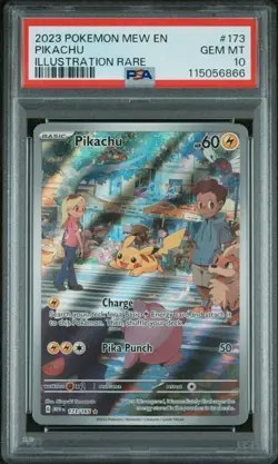2023 POKEMON EN-151 ILLUSTRATION RARE #173 PIKACHU PSA 10 - Image 3