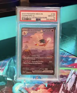 2023 POKEMON MEW EN-151 SPECIAL ILLUSTRATION RARE #199 CHARIZARD EX PSA 10 - Image 1