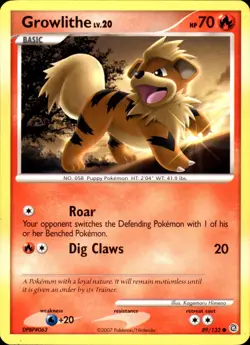 Growlithe 89/132 Common - Pokemon Secret Wonders 2007 MP - Image 1