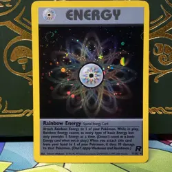 Pokemon TCG Rainbow Energy 17/82 Team Rocket Holo SWIRL NM - Image 2