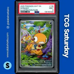 2025 POKEMON WHITE FLARE #138/086 SCRAGGY ILLUSTRATION RARE PSA 9 - Image 1