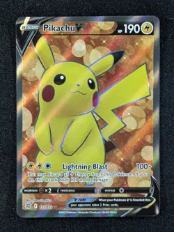 2022 Pokemon PIKACHU V #157/172 Brilliant Stars Full Art Ultra Rare English - Image 1