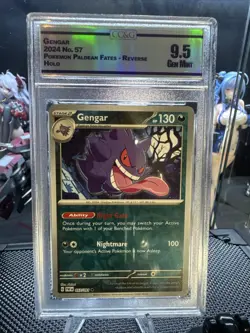 GENGAR 057/091 UC PALDEAN FATES POKEMON REVERSE HOLO GRADED CCG 9.5 - Image 1