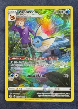 Pokemon TCG - Vaporeon Holo Brilliant Stars Trainer Gallery Pokemon NM TG02/TG30 - Image 1