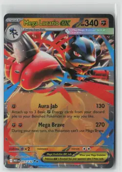 Pokemon Mega Lucario ex Holo #077/132 ME01: Mega Evolution Near Mint or Better - Image 1