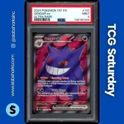2024 POKEMON TEMPORAL FORCES #193/162 GENGAR EX FULL ART ULTRA RARE PSA 9 - Image 1