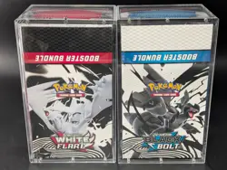 2x Pokemon Black Bolt White Flare Sealed Booster Bundle Display Case W/Acrylic - Image 1