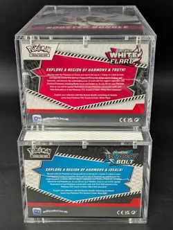 2x Pokemon Black Bolt White Flare Sealed Booster Bundle Display Case W/Acrylic - Image 3
