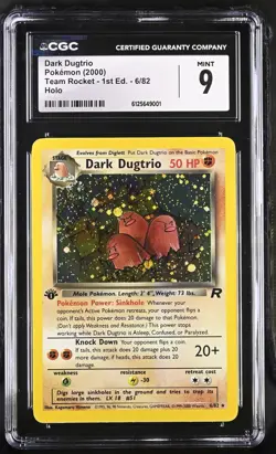 VINTAGE Pokemon English Dark Dugtrio 6/82 2000 Team Rocket 1st Ed Holo CGC 9 - Image 1