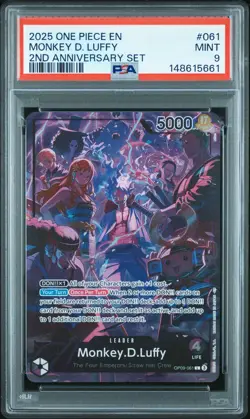 2025 One Piece English Version 2ND Anniversary Set Monkey D. Luffy #061 PSA 9 - Image 1
