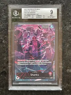 Shanks (English Version 2nd Anniversary Set) OP09-001 One Piece Promo BGS 9 - Image 1
