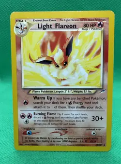 Light Flareon 46/105 LP Neo Destiny Unlimited Rare WOTC Pokemon Card - Image 1