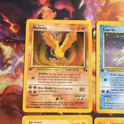 Pokemon Lot Moltres Lapras Haunter Zapdos Flareon Pidgeot 6 Cards 1st Edition - Image 2