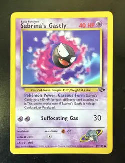 Sabrina's Gastly 97/132 Gym Challenge Regular Common Card Pokemon TCG - Image 1