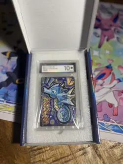 Pokemon Collectible Chinese Comic Art Card Slab SEADRA FULL Art Holo Rare - Image 1