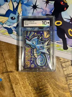Pokemon Collectible Chinese Comic Art Card Slab SEADRA FULL Art Holo Rare - Image 2