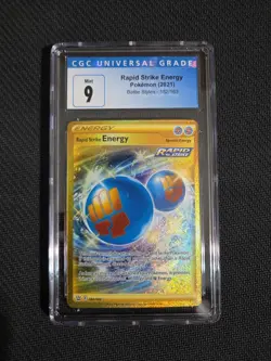 Pokemon TCG Rapid Strike Energy 182/163 Secret Rare Gold Holo Battle Style Card - Image 1