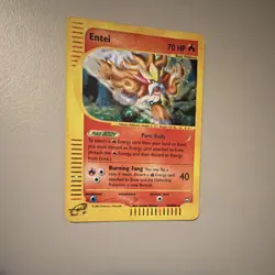 Pokemon TCG Entei Aquapolis H08/H32 Holo Rare 70 HP Card 2002 - Image 1