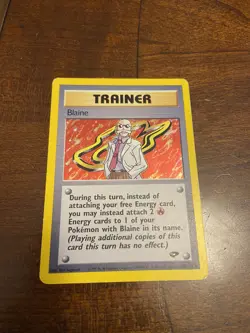 Pokemon TCG Blaine Trainer Gym Challenge Holo Card 17/132 - Image 1