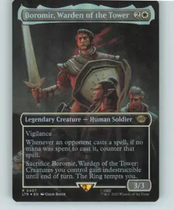 Boromir, Warden of the Tower (Borderless) LOTR: Tales of Middle-earth MTG Foil - Image 1
