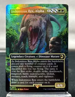 Magic The Gathering (MTG) Indominus Rex, Alpha (Borderless Foil) - Image 1