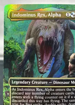 Magic The Gathering (MTG) Indominus Rex, Alpha (Borderless Foil) - Image 3