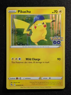 2022 Pokemon PIKACHU #028/078 Pokemon GO Unlimited Holo Rare English - Image 1