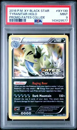 Tyranitar XY130 PSA 9 2016 Pokemon XY Fates Collide Prerelease Stamp Promo Holo - Image 1