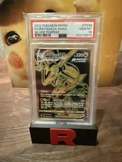 Pokemon TCG Rayquaza VMAX TG29/TG30 Swsh12: Silver Tempest Full Art PSA10 Gem MT - Image 1