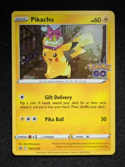 2022 Pokemon PIKACHU #SWSH234 Black Star Promo Pokemon GO Tin English (B) - Image 1