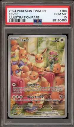 Pokemon Eevee Twilight Masquerade Illustration Rare #188 PSA 10 Gem Mint - Image 1