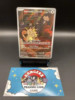 Pokemon Team Rocket's Meowth 203/182 Sv10: Destined Rivals Illustration Rare - Image 1