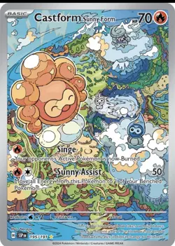 Pokemon TCG - Surging Sharks - CASTFORM Sunny Form 195/191 Rare - Image 1