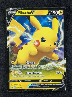 2021 Pokemon PIKACHU V #SWSH061 Black Star Promo Shining Fates Coll. English - Image 1