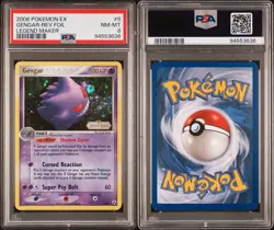 Gengar 5/92 EX Legend Maker PSA 8 2006 Pokemon Reverse Holo Rare with Swirls - Image 3