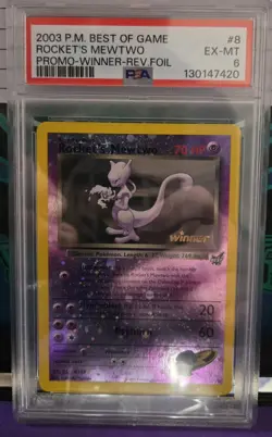 Pokemon 2003 Best of Rocket's Mewtwo Promo Winner Reverse Foil PSA 6 008/009 - Image 1