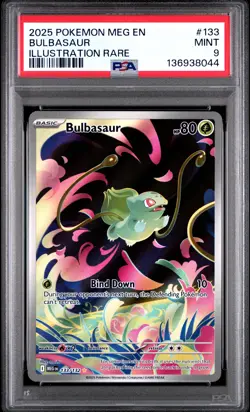 2025 POKEMON MEG EN-MEGA EVOLUTION ILLUSTRATION RARE #133 BULBASAUR PSA 9 - Image 1