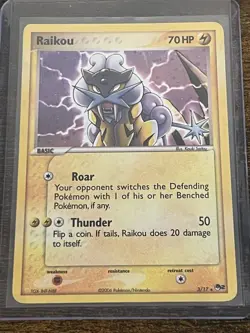 Pokemon TCG Raikou POP RARE PROMO Holo 3/17 Pokemon Promos Holo LP Dmg J - Image 1