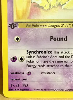 Sabrina's Abra 93/132 Gym Challenge Set 1st Edition 2000 Vintage Pokemon TCG - Image 3